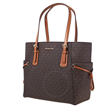 michael kors voyager signature east west tote brown 30t8gv6t4b-200|voyager east west tote.